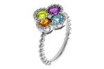 Allison Kaufman Multi-Gemstone & Diamond Ring in 14K White Gold, 1.29 ctw, alternate view