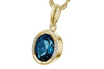 Allison Kaufman London Blue Topaz & Diamond Necklace in 14K Yellow Gold, 1.93 ctw, alternate view