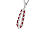 Allison Kaufman Ruby & Diamond Necklace in 14K White Gold, 0.92 ctw, alternate view