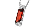 Allison Kaufman Garnet & Diamond Necklace in 14K White Gold, 2.25 ctw, alternate view