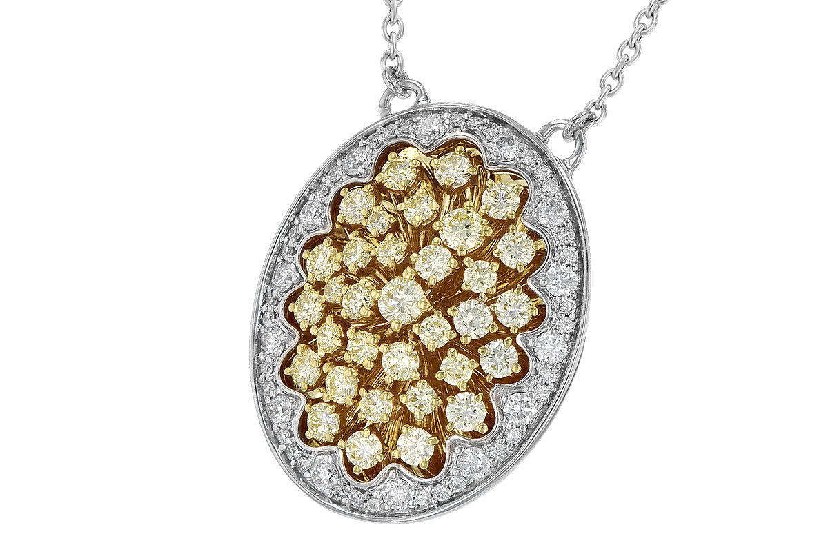 Allison Kaufman Yellow Diamond Necklace in 14K Two-Tone Gold, 1.75 ctw, alternate view