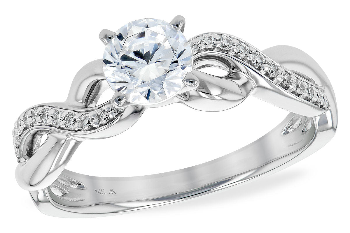 Allison Kaufman Diamond Engagement Ring Semi-Mount in 14K White Gold, 0.09 ctw (L7540)