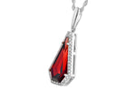 Allison Kaufman Garnet & Diamond Necklace in 14K White Gold, 4.17 ctw, alternate view