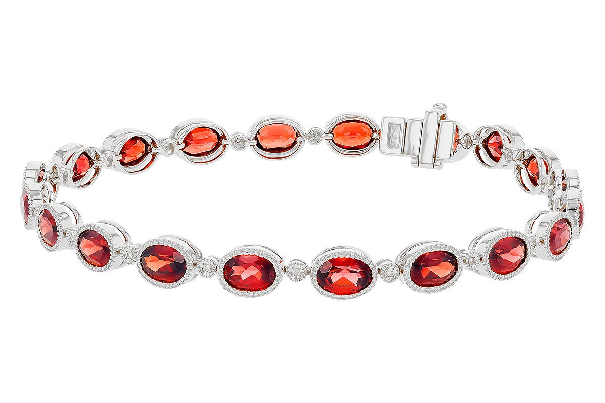 Allison Kaufman Garnet & Diamond Bracelet in 14K White Gold, 9.26 ctw, alternate view