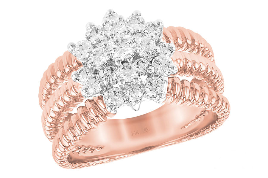 Allison Kaufman Diamond Ring in 14K Rose Gold, 0.90 ctw (LD175)