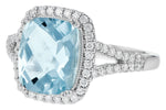Allison Kaufman Aquamarine & Diamond Ring in 14K White Gold, 2.65 ctw, alternate view