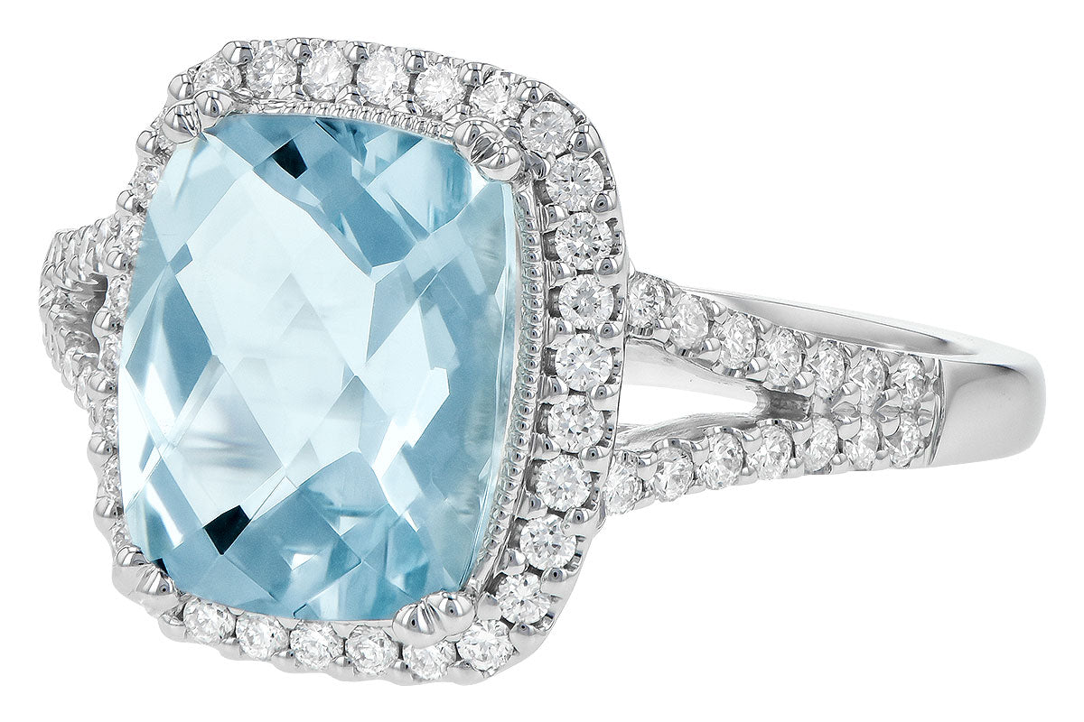 Allison Kaufman Aquamarine & Diamond Ring in 14K White Gold, 2.65 ctw, alternate view
