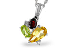 Allison Kaufman Multi-Gemstone & Diamond Necklace in 14K White Gold, 0.82 ctw