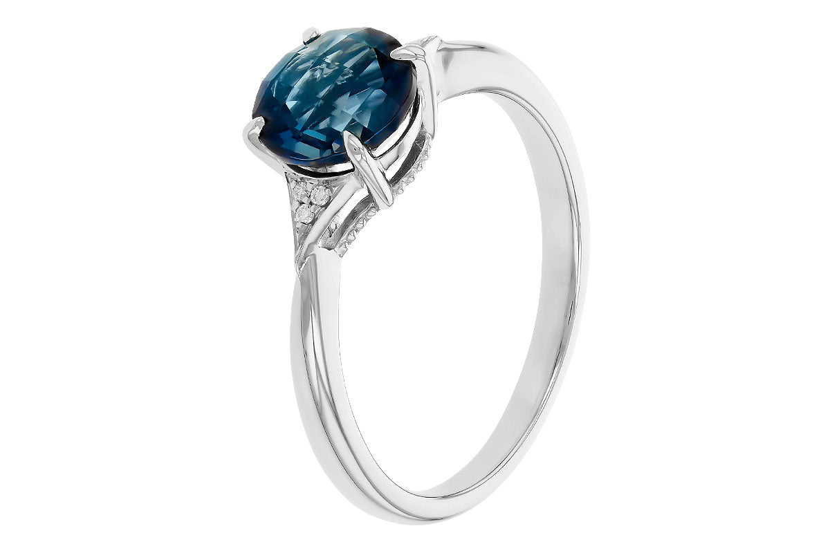 Allison Kaufman London Blue Topaz & Diamond Ring in 14K White Gold, 1.62 ctw, alternate view