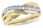 Allison Kaufman Diamond Wedding Band in 14K Yellow & White Gold, 0.19 ctw