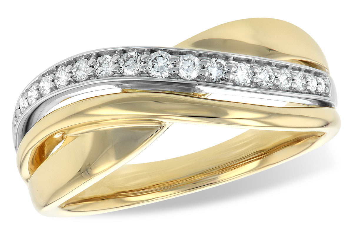 Allison Kaufman Diamond Wedding Band in 14K Yellow & White Gold, 0.19 ctw