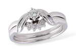 Allison Kaufman Diamond Bridal Set in 14K White Gold, 0.19 ctw