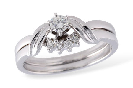 Allison Kaufman Diamond Bridal Set in 14K White Gold, 0.19 ctw