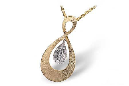 Allison Kaufman Diamond Necklace in 14K Yellow & White Gold, 0.12 ctw (N7363)