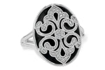 Allison Kaufman Onyx & Diamond Ring in 14K White Gold, 0.12 ctw