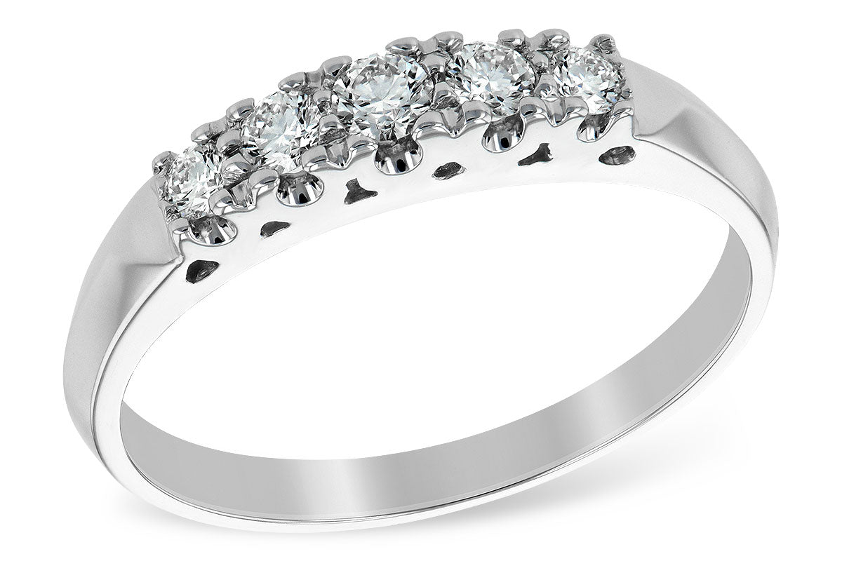 Allison Kaufman Diamond Wedding Band in 14K White Gold, 0.25 ctw (WR062-25)