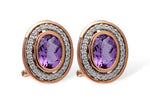 Allison Kaufman Amethyst & Diamond Earrings in 14K Yellow & White Gold, 3.16 ctw