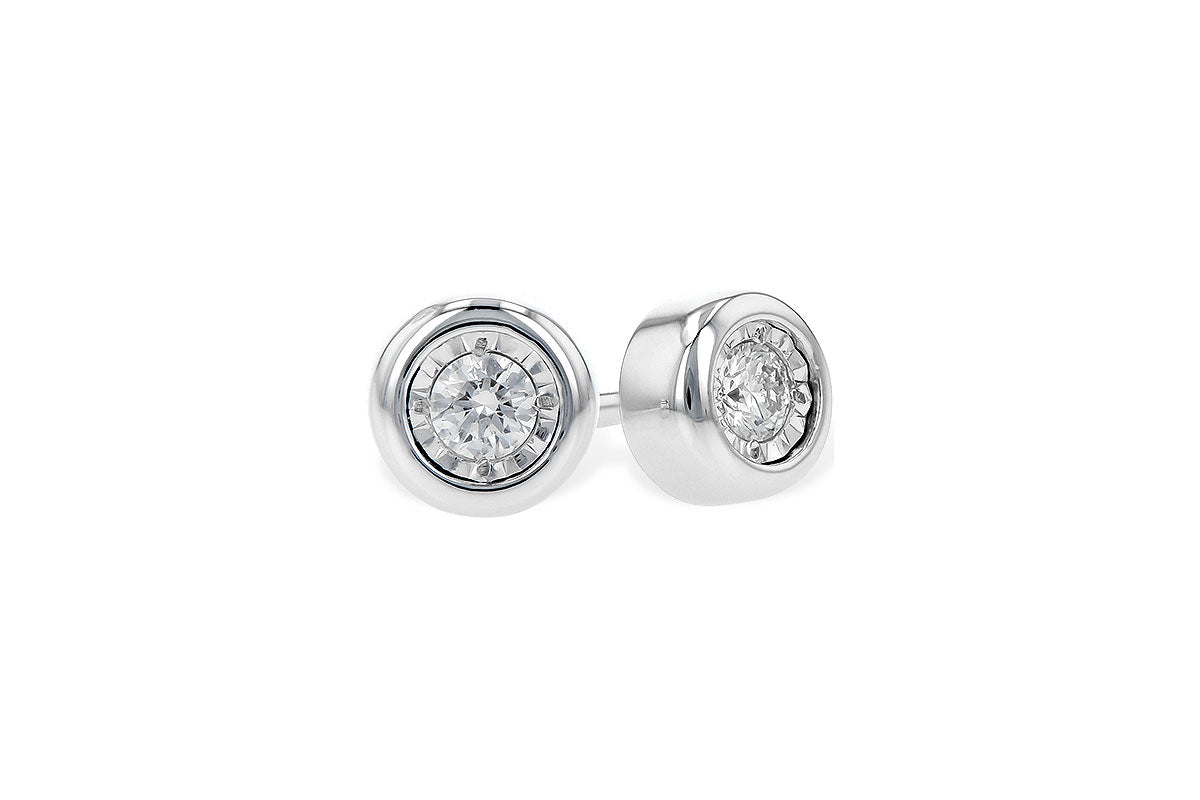 Allison Kaufman Diamond Earrings in 14K White Gold, 0.10 ctw (ER60-10)