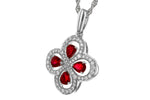 Allison Kaufman Ruby & Diamond Necklace in 14K White Gold, 0.96 ctw, alternate view