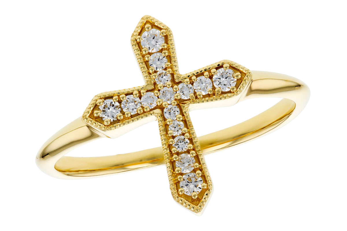 Allison Kaufman Diamond Ring in 14K Yellow Gold, 0.15 ctw