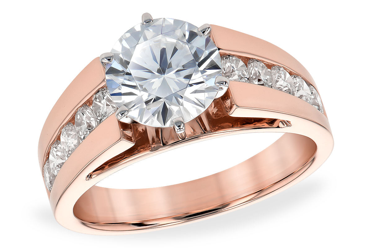 Allison Kaufman Diamond Engagement Ring Semi-Mount in 14K Rose Gold, 0.76 ctw