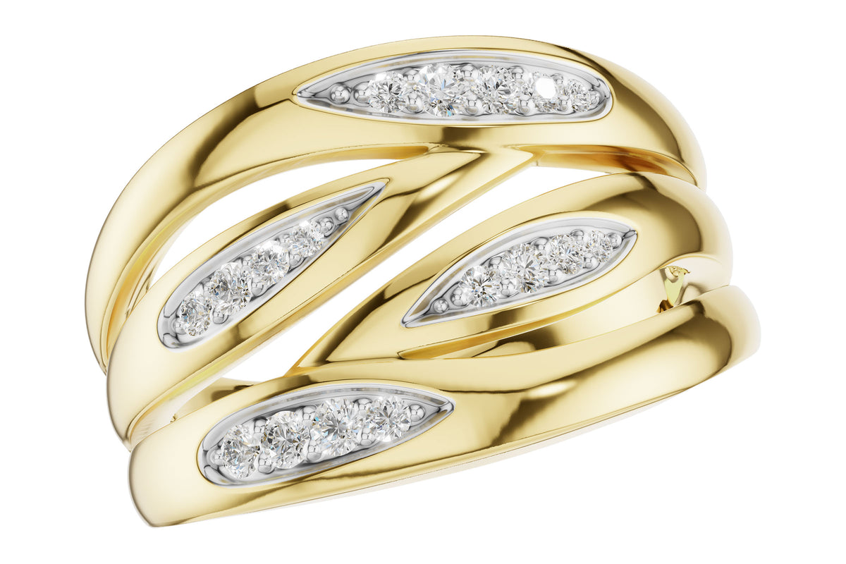 Allison Kaufman Diamond Wedding Band in 14K Yellow Gold, 0.16 ctw (W2736)