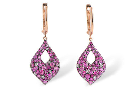 Allison Kaufman Pink Sapphire & Diamond Earrings in 14K Rose Gold, 2.61 ctw