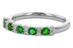 Allison Kaufman Emerald & Diamond Wedding Band in 14K White Gold, 0.47 ctw, alternate view