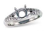 Allison Kaufman Diamond Engagement Ring Semi-Mount in 14K White Gold, 0.10 ctw (L7187)