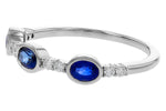 Allison Kaufman Sapphire & Diamond Wedding Band in 14K White Gold, 0.84 ctw, alternate view