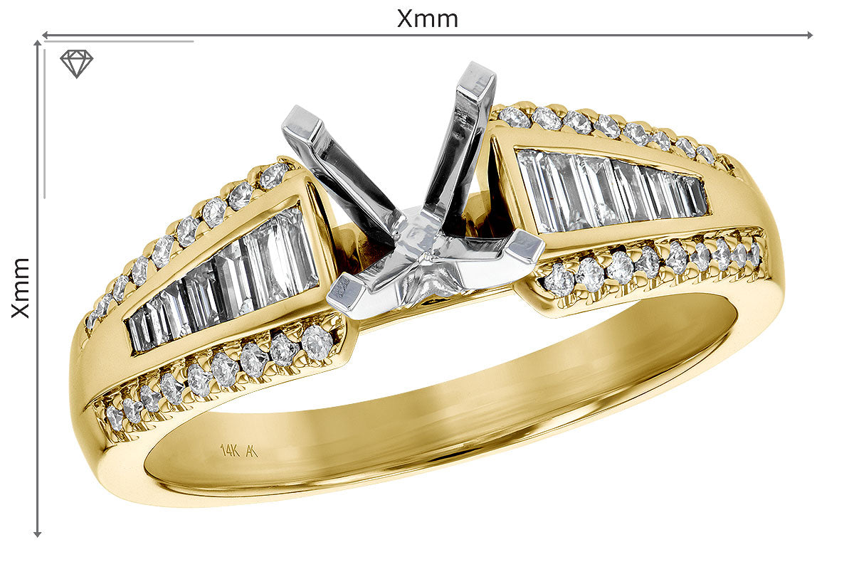 Allison Kaufman Diamond Engagement Ring Semi-Mount in 14K Yellow Gold, 0.37 ctw (L7730), alternate view