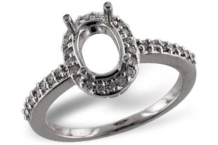 Allison Kaufman Diamond Engagement Ring Semi-Mount in 14K White Gold, 0.28 ctw (X14861)