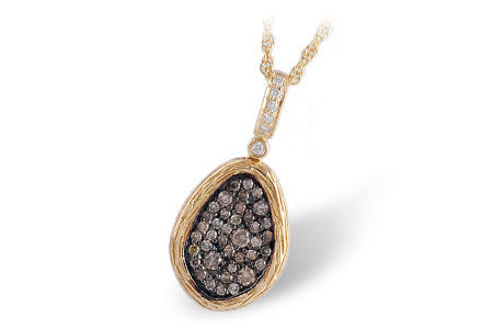 Allison Kaufman Brown Diamond Necklace in 14K Yellow Gold, 0.47 ctw