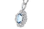 Allison Kaufman Aquamarine & Diamond Necklace in 14K White Gold, 1.12 ctw, alternate view