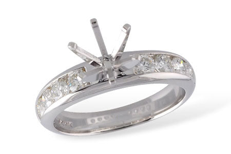 Allison Kaufman Diamond Engagement Ring Semi-Mount in 14K White Gold, 0.75 ctw