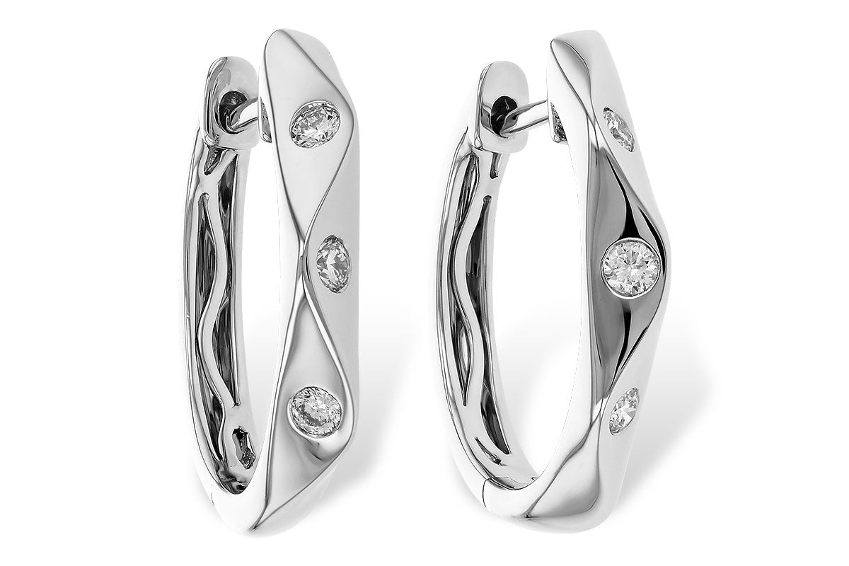 Allison Kaufman Diamond Earrings in 14K White Gold, 0.15 ctw (E2372)