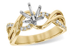Allison Kaufman Diamond Engagement Ring Semi-Mount in 14K Yellow Gold, 0.16 ctw (L7739)