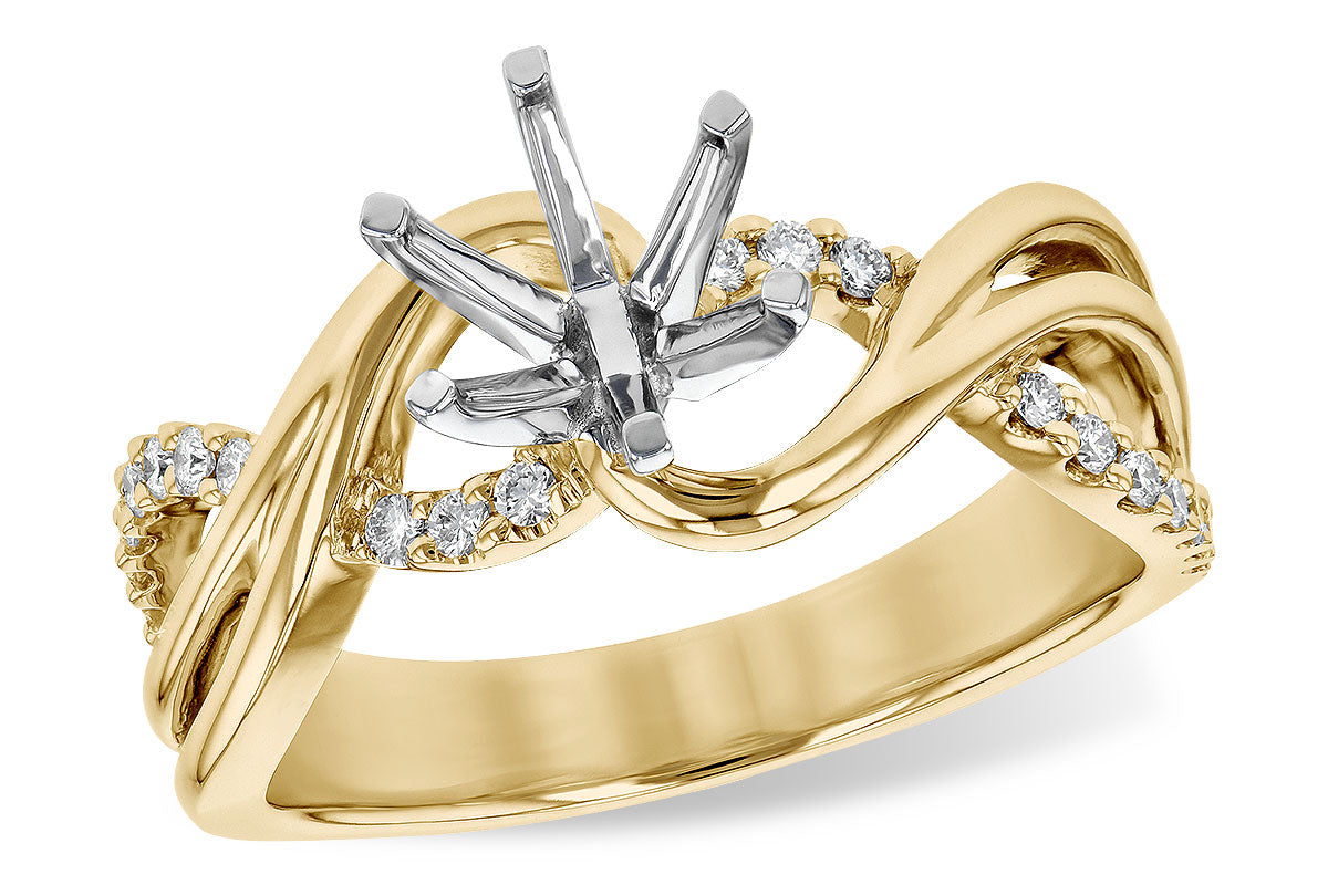 Allison Kaufman Diamond Engagement Ring Semi-Mount in 14K Yellow Gold, 0.16 ctw (L7739)
