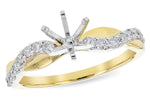 Allison Kaufman Diamond Engagement Ring Semi-Mount in 14K Yellow & White Gold, 0.24 ctw (L7829)