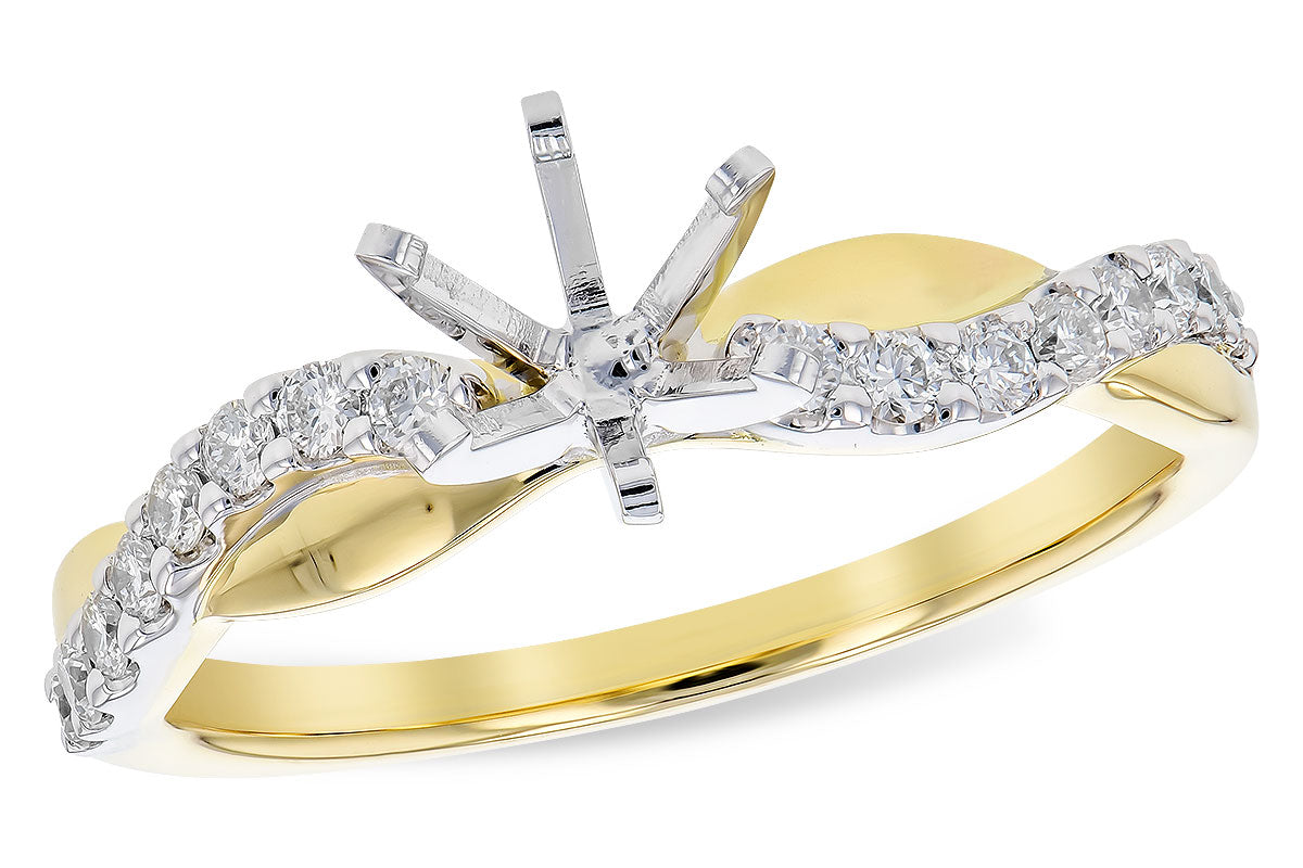Allison Kaufman Diamond Engagement Ring Semi-Mount in 14K Yellow & White Gold, 0.24 ctw (L7829)