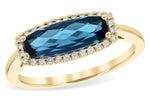 Allison Kaufman London Blue Topaz & Diamond Ring in 14K Yellow Gold, 1.90 ctw