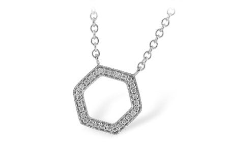 Allison Kaufman Diamond Necklace in 14K White Gold, 0.11 ctw (N7824)