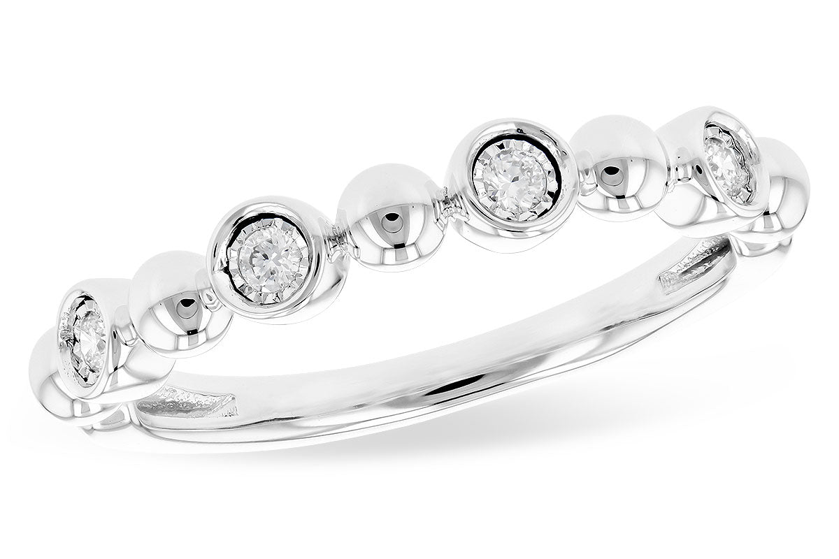 Allison Kaufman Diamond Wedding Band in 14K White Gold, 0.08 ctw (W2402)