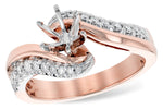 Allison Kaufman Diamond Engagement Ring Semi-Mount in 14K Rose & White Gold, 0.22 ctw (L7794)