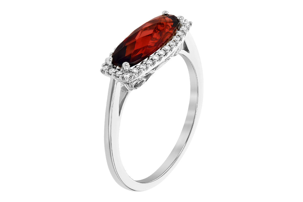 Allison Kaufman Garnet & Diamond Ring in 14K White Gold, 1.71 ctw, alternate view