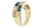 Allison Kaufman London Blue Topaz & Diamond Ring in 14K Yellow Gold, 1.00 ctw, alternate view
