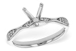 Allison Kaufman Diamond Engagement Ring Semi-Mount in 14K White Gold, 0.12 ctw (L7911)