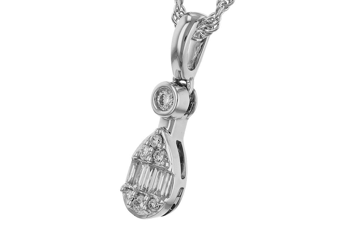 Allison Kaufman Baguette Diamond Necklace in 14K White Gold, 0.14 ctw, alternate view