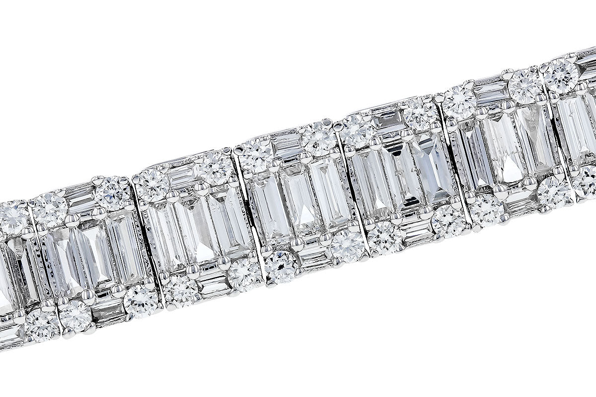 Allison Kaufman Baguette Diamond Bracelet in 14K White Gold, 4.10 ctw, alternate view
