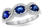 Allison Kaufman Sapphire & Diamond Wedding Band in 14K White Gold, 1.60 ctw